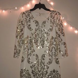 White and Gold Homecoming Dress